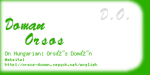 doman orsos business card